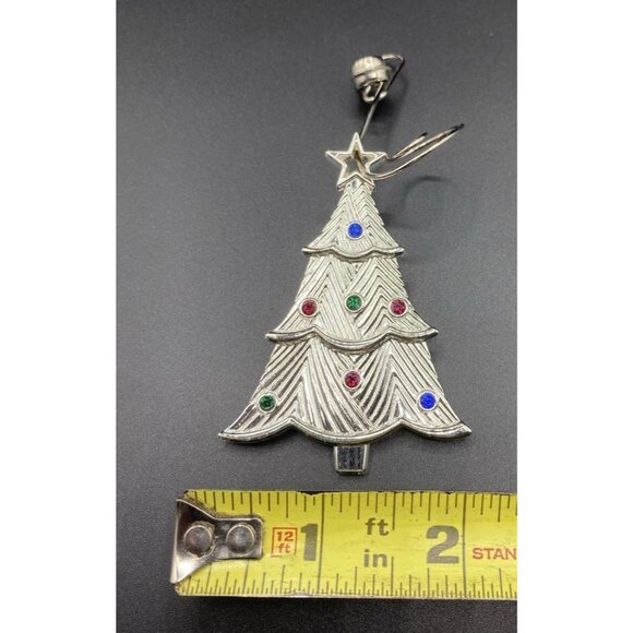 Lenox Sparkle and Scroll Christmas Ornaments Silverplate Wreath Tree Lot of 2 - Picture 8 of 11